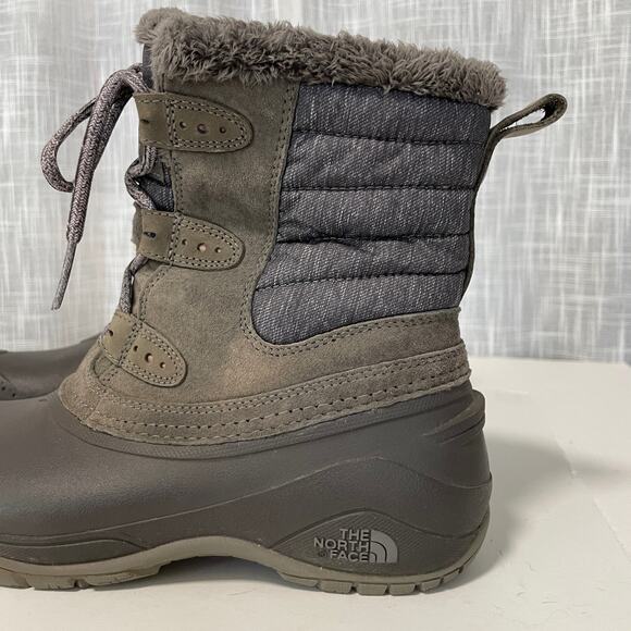 The North Face Womens Shellista Shorty Winter Boot 7.5 Brown Waterproof Faux Fur - Picture 10 of 15